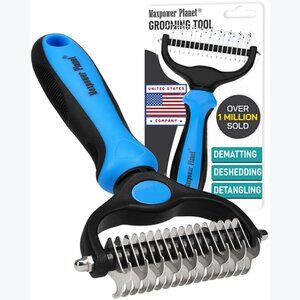 Pet Grooming Rake – Deshedding Tool for Long Hair, Reduces Shedding 95%